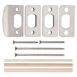 Нержавеющая Сталь Цвет 201 Защелка для двери из нержавеющей стали, дерева и железа с прокладкой, проставка для восстановления защелки дверного замка, цвет нержавеющей стали