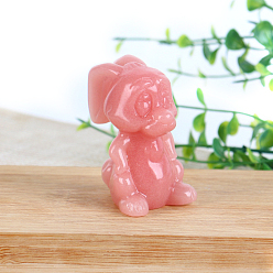 Luminous Stone Резные фигурки кроликов из синтетического светящегося камня, статуи для украшения рабочего стола для домашнего офиса, 35x45x55 мм