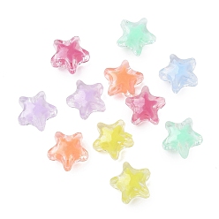 (52) Непрозрачная лаванда Прозрачные акриловые бусины, бусина в бусине, звезда, разноцветные, 15x16x9 мм, отверстие : 3 мм, 625 шт / 500 г