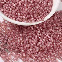 (RR678) Серебристый Огненно-красный Опаловый Миюки круглые бусины рокайль, японский бисер, (rr 678) серебристый огненно-красный опал, 8/0, 3 мм, отверстие : 1 мм, о 422~455шт / бутылка, 10 г / бутылка