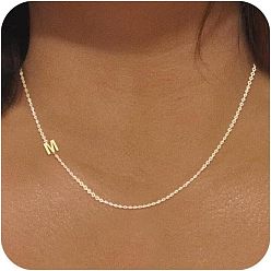 Letter M Латунные начальные звенья цепи ожерелья для женщин, Буква М, 15.75 дюйм (40 см)