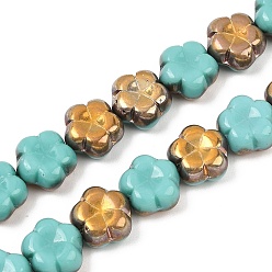 Разноцветный Чешские прессованные стеклянные бусины, цветок, красочный, 10x11x5.5 мм, отверстие : 0.8 мм, около 100 шт / упаковка