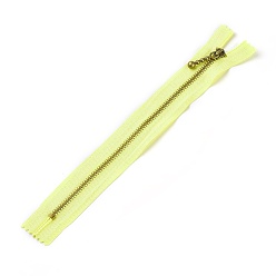 Green Yellow Garment Accessories, Nylon Closed-end Zipper, with Metal Zipper Puller, Zip-fastener Component, Antique Bronze, Green Yellow, 23.7~24.1x2.8x0.2cm