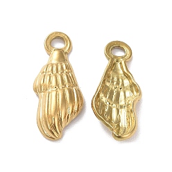 Золотой Ионное покрытие (ip) 304 подвески из нержавеющей стали, очарование раковины, золотые, 22x9x3.5 мм, отверстие : 2 мм