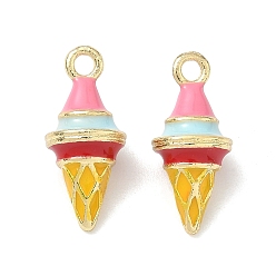 Золотой Подвески из эмали и сплава, мороженое прелести, золотые, 18.5x8.5 мм, отверстие : 1.8 мм