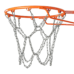 Stainless Steel Color 201 Stainless Steel Basketball Net, with Hooks, for Hoop Basket, Stainless Steel Color, 455mm