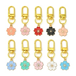 (52) Непрозрачная лаванда 10 шт. 10 цвета, подвески из эмали из цветочного сплава, украшения, поворотная застежка для украшений на сумке, разноцветные, 54.5 мм, 1 шт / цвет