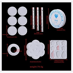 Flower DIY Wind Chime Making Kit, Including Silicone Pendant Mold, Epoxy Resin, Flower, Flower, 52x6mm