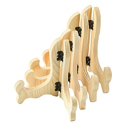 BurlyWood Wood Tea Display Stands, with Iron Finding, BurlyWood, 17~19x12~14x0.95cm, 4pcs/set