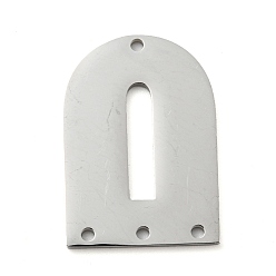 Нержавеющая Сталь Цвет Не тускнеет 304 элементы люстр из нержавеющей стали, лазерная резка, форма арки, цвет нержавеющей стали, 25x17.5x1 мм, отверстие : 1.4 мм