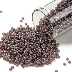 (166BF) Transparent AB Frost Medium Amethyst TOHO Round Seed Beads, Japanese Seed Beads, (166BF) Transparent AB Frost Medium Amethyst, 11/0, 2.2mm, Hole: 0.8mm, about 5555pcs/50g