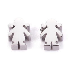 Нержавеющая Сталь Цвет Устойчивы к потускнению 304 бусины из нержавеющей стали, девушка, цвет нержавеющей стали, 9x7x3.5 мм, отверстие : 1.8 мм