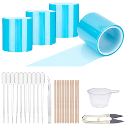 Mixed Color Epoxy Resin Craft Making Tool Kits, includ Seamless Paper Tape, Sharp Steel Scissors, 304 Stainless Steel Beading Tweezers, Plastic Dropper & Mixing Dish, Mixed Color, 50mm, about 5m/roll, 4rolls