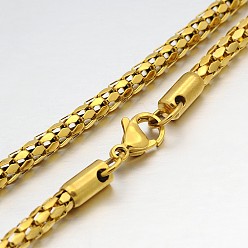 Golden 304 Stainless Steel Lantern Chains Necklaces, with Lobster Claw Clasps, Golden, 17.3 inch(43.9cm)