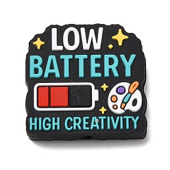 Зеленый Силиконовые бусины, низкий заряд батареи и высокая креативность, фокусные бусы, зелёные, 29.5x30.5x7.2 мм, отверстие : 3 мм