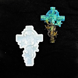 Cross Подвески своими руками в силиконовой форме, формы для литья смолы, для уф-смолы, изготовление изделий из эпоксидной смолы, белые, крестик, 95x65 мм