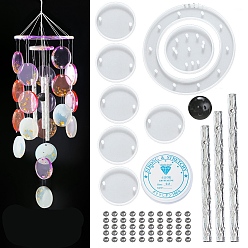 Плоский Круглый DIY пищевые силиконовые формы для колокольчиков, формы для литья смолы, инструменты для производства глиняных ремесел, белые, плоско-круглые, Размер упаковки: 220x150x15 mm