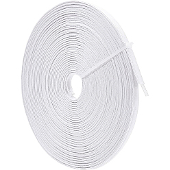 Blanc Ruban de coton plat, accessoires de couture de vêtement, blanc, 3/8 pouces (11 mm), environ 16.40 yards (15m)/rouleau