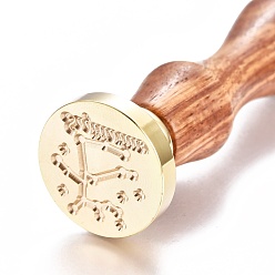 Sagittarius Brass Wax Seal Stamp, with Wooden Handle, for Post Decoration, DIY Card Making, Sagittarius, 90x26mm, Hole: 7mm