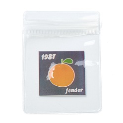 Orange Rectangle Plastic Zip Top Candy Bag, Storage Bags, Self Seal Bag, Top Seal, Orange Pattern, 8x6x0.2cm