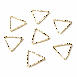 Echt 24 k vergoldet Messing Verbinderring, langlebig überzogen, cadmiumfrei und bleifrei, Dreieck, echt 24 k vergoldet, 11x12x1 mm, Innendurchmesser: 9.5x10 mm
