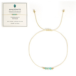 Амазонит Браслеты из натуральных бусин амазонита для женщин, с бусинами из бобов