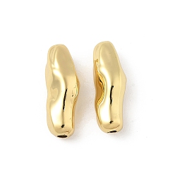 Настоящее золото 18K Самородки латунные бусины, стойки покрытие, долговечный, без кадмия и без свинца, реальный 18 k позолоченный, 22x8x7.5 мм, отверстие : 2 мм