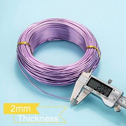 Medium Orchid Round Aluminum Wire, Flexible Craft Wire, for Beading Jewelry Doll Craft Making, Medium Orchid, 12 Gauge, 2.0mm, 55m/500g(180.4 Feet/500g)
