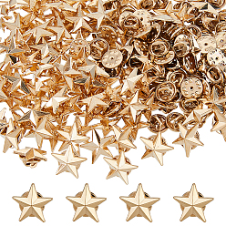 Золотой 100шт. брошь в виде звезды из сплава, булавки для воротника мужской рубашки, золотые, 17x18x4 мм