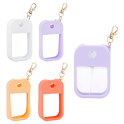 (52) Непрозрачная лаванда 4шт. 4 цвета силиконовые накладки на антисептик для рук, с металлическими поворотными застежками, прямоугольные, разноцветные, 150 мм, 1 шт / цвет