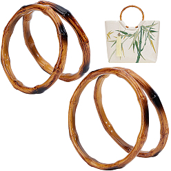 Перу 4шт. 2 стили, пластиковые ручки из искусственного бамбука, Кольцевая форма, Перу, 129.5~150.5x13.5 мм, внутренний диаметр: 107~129.5 мм, 2 шт / стиль