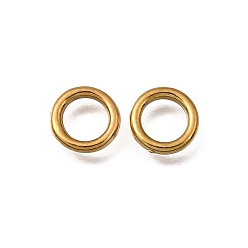 Real 18K Gold Plated 304 Stainless Steel Linking Rings, Round Ring, Ion Plating(IP), Real 18K Gold Plated, 8x1.5mm, Inner Diameter: 5mm