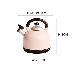 Pink Миниатюрный заварочный чайник из окрашенного сплава, для кукольных аксессуаров, притворяющихся опорными украшениями, розовые, 30x30 мм