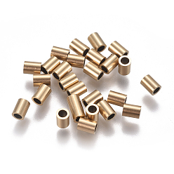 Golden Ion Plating(IP) 304 Stainless Steel Tube Beads, Golden, 4x3mm, Hole: 2mm