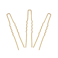 Золотой Аксессуары для волос железа волос вилки выводы, золотые, 63x10x1 мм