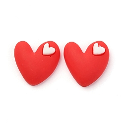Красный Кабошоны из смолы, сердце, красные, 19x19.5x7.5 мм