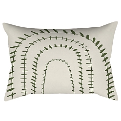 Hoja Fundas de almohada de poliéster abstractas de geometría de estilo nórdico serie verde, fundas de colchón, para sofá cama, Rectángulo, hoja, 300x500 mm