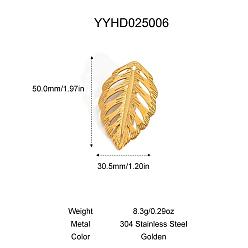 Золотой Заколки для волос из полой листовой кожи аллигатора из нержавеющей стали для женщин, золотые, 50x30.5 мм