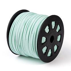 Light Cyan Faux Suede Cords, Faux Suede Lace, Light Cyan, 1/8 inch(3mm)x1.5mm, about 100yards/roll(91.44m/roll), 300 feet/roll