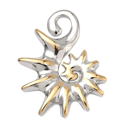 Shell Shape Два тона 304 из нержавеющей стали подвески, золотистый и цвет нержавеющей стали, очарование раковины, 31x23x5.5 мм, отверстие : 5.5x4 мм