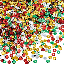 (52) Непрозрачная лаванда 160g 4 цветные пластиковые блестки бусины, полу-чашевидные блестки бусины, центральное отверстие, разноцветные, 6~7x0.5 мм, отверстие : 1 мм, 40 г / цвет