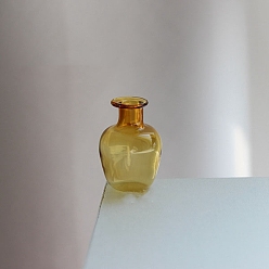 Желтый Мини стеклянные украшения, пустые бутылки желаний, аксессуары для кукольного домика с микро-ландшафтом, притворяясь опорными украшениями, желтые, 20x27 мм