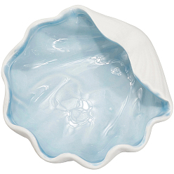 Shell Shape Керамическая тарелка для украшений с океанской тематикой, лоток для хранения колец, , серьга, формы раковины, 113.5x121x40.5 мм