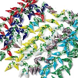 (52) Непрозрачная лаванда Ручной работы бусины прядь, слезинка со сглаза, разноцветные, 30x10x11 мм, отверстие : 5x4 мм, около 20 шт / нитка, 8.66 дюйм (22 см)