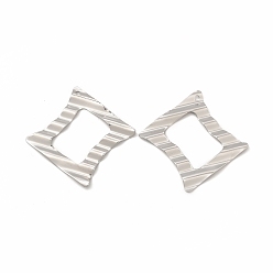 Нержавеющая Сталь Цвет Не тускнеющие 304 подвески из нержавеющей стали, вырезать амулеты из подушек, цвет нержавеющей стали, 38.5x38.5x1.7 мм, отверстие : 1.6 мм