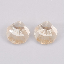 Золотая Тень K 9 подвески из стеклянного горного хрусталя, имитация австрийский хрусталь, граненые, оболочка, золотые тени, 28x28x11 мм, отверстие : 1.6 мм