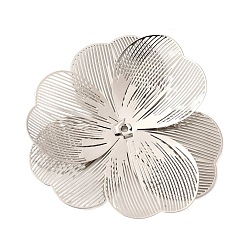 Платина Шапочки и конусы для бусин, латунные, цветок, платина, 35x34.5x1.5 мм, отверстие : 1 мм