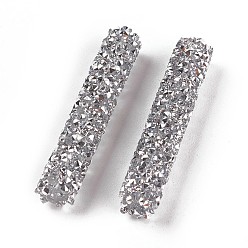 Кометарный Серебряный Свет Стеклянные стразы бусины, для изготовления ювелирных изделий, трубка, свет света кометы, 32~33x6 мм, отверстие : 0.8 мм