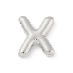 Letter X Gestellmessinganhänger, langlebig überzogen, Bleifrei und cadmium frei, Platin Farbe, Buchstabe x, 18x15x4 mm, Bohrung: 1.8 mm
