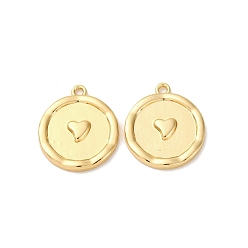 Сердце Латунные подвески, без кадмия, без никеля и без свинца, реальный 18 k позолоченный, сердце, 16.5x14x2 мм, отверстие : 1.4 мм